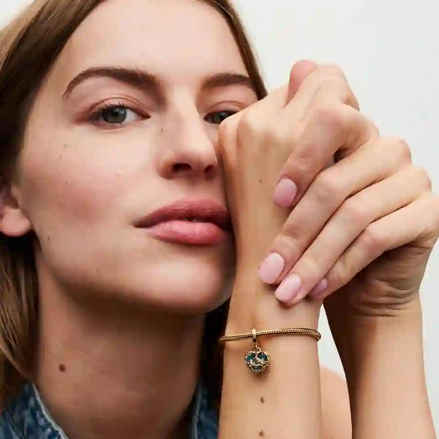 Disney Cinderella heart 14k gold-plated double dan