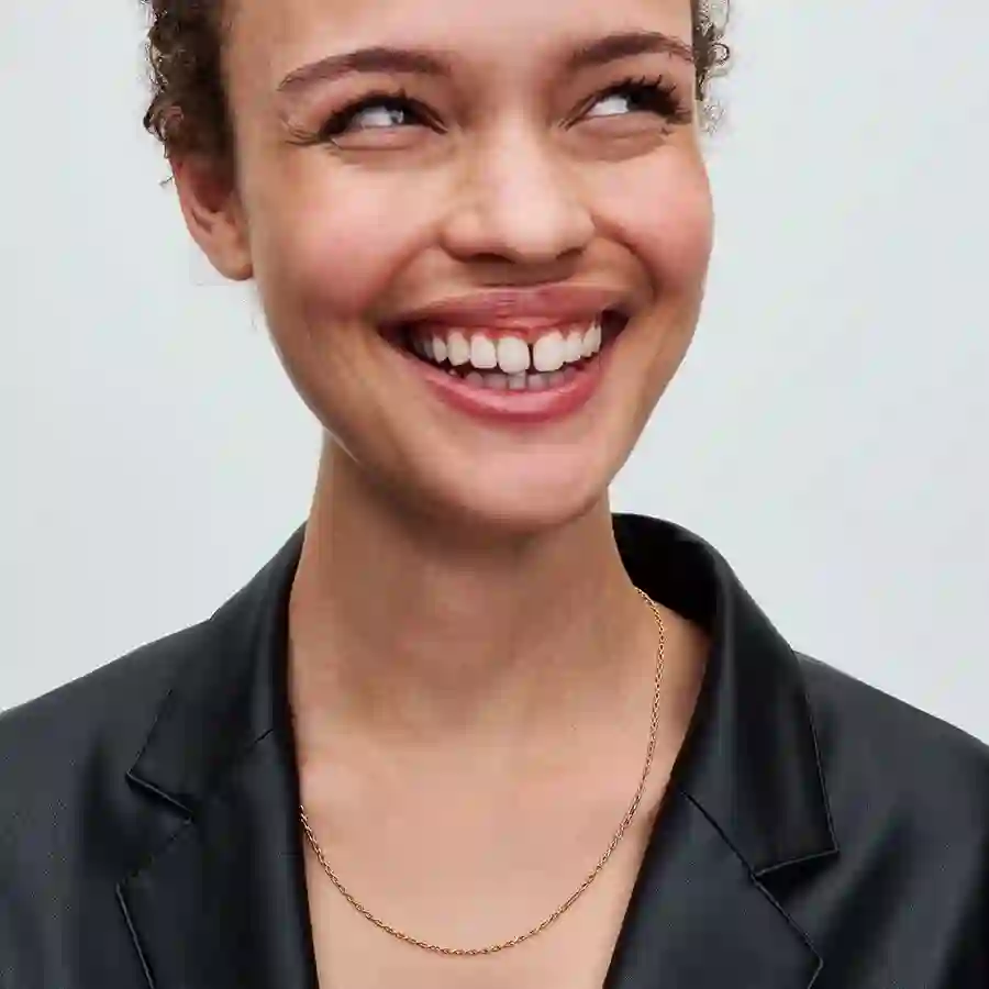 Figure of 8 chain link 14k gold-plated necklace