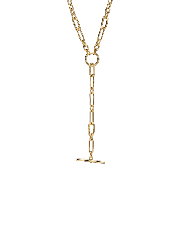 14k gold-plated link Y- necklace