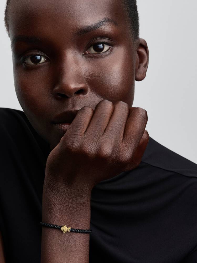 Textured fish 14k gold-plated mini charm