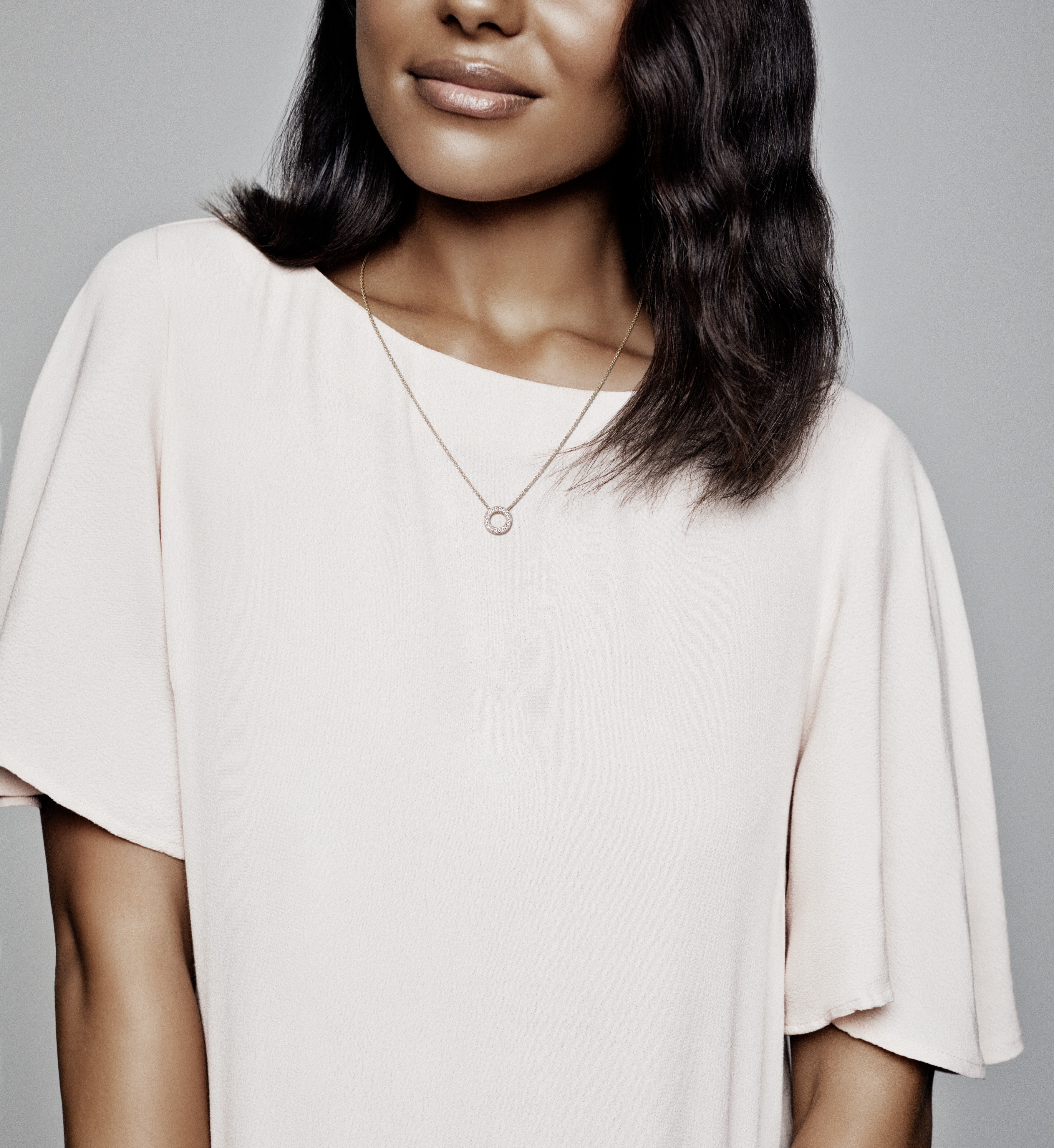 Pandora logo reversible 14k rose gold-plated colli