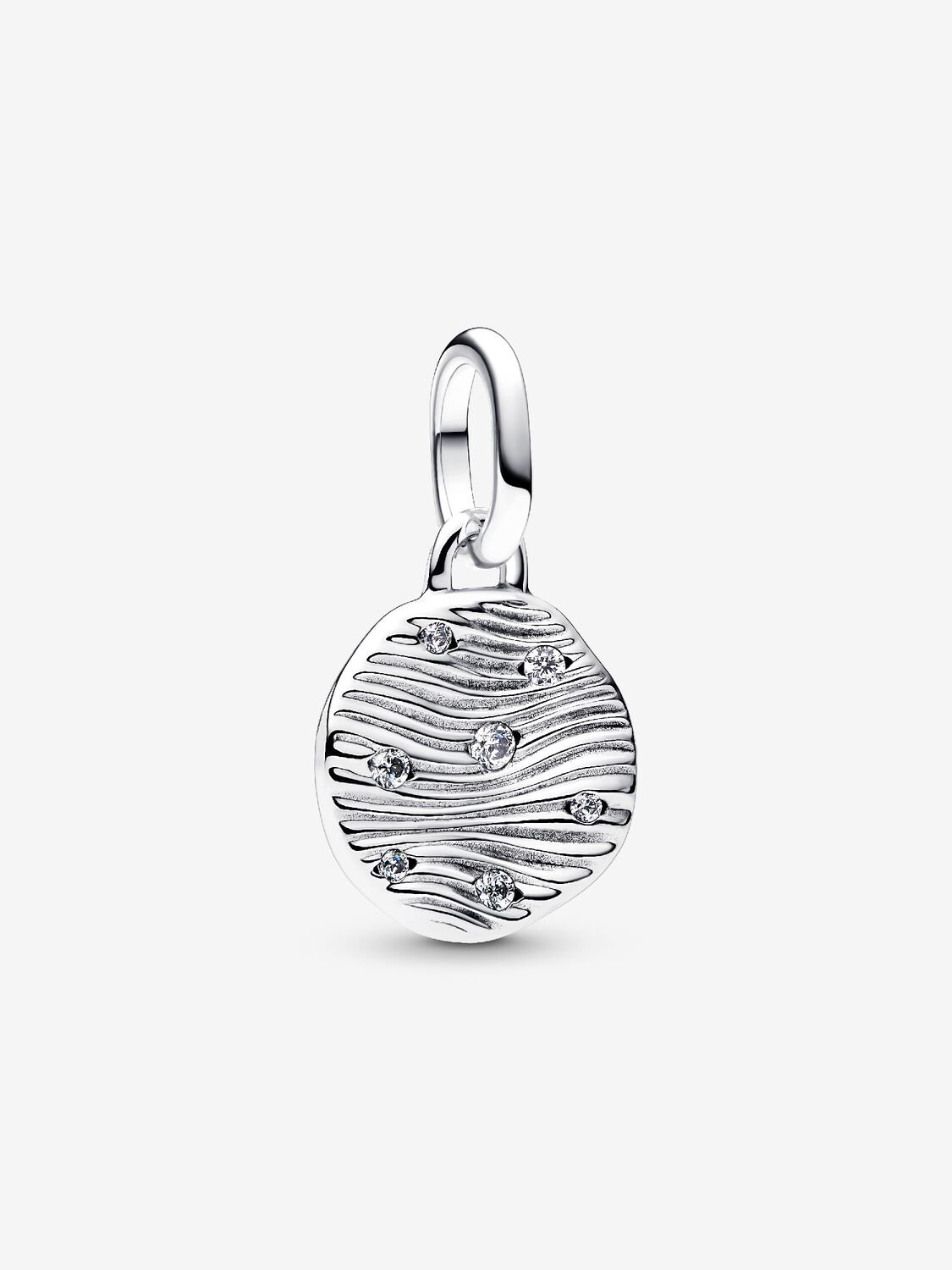 Engravable sterling silver mini medallion with cle