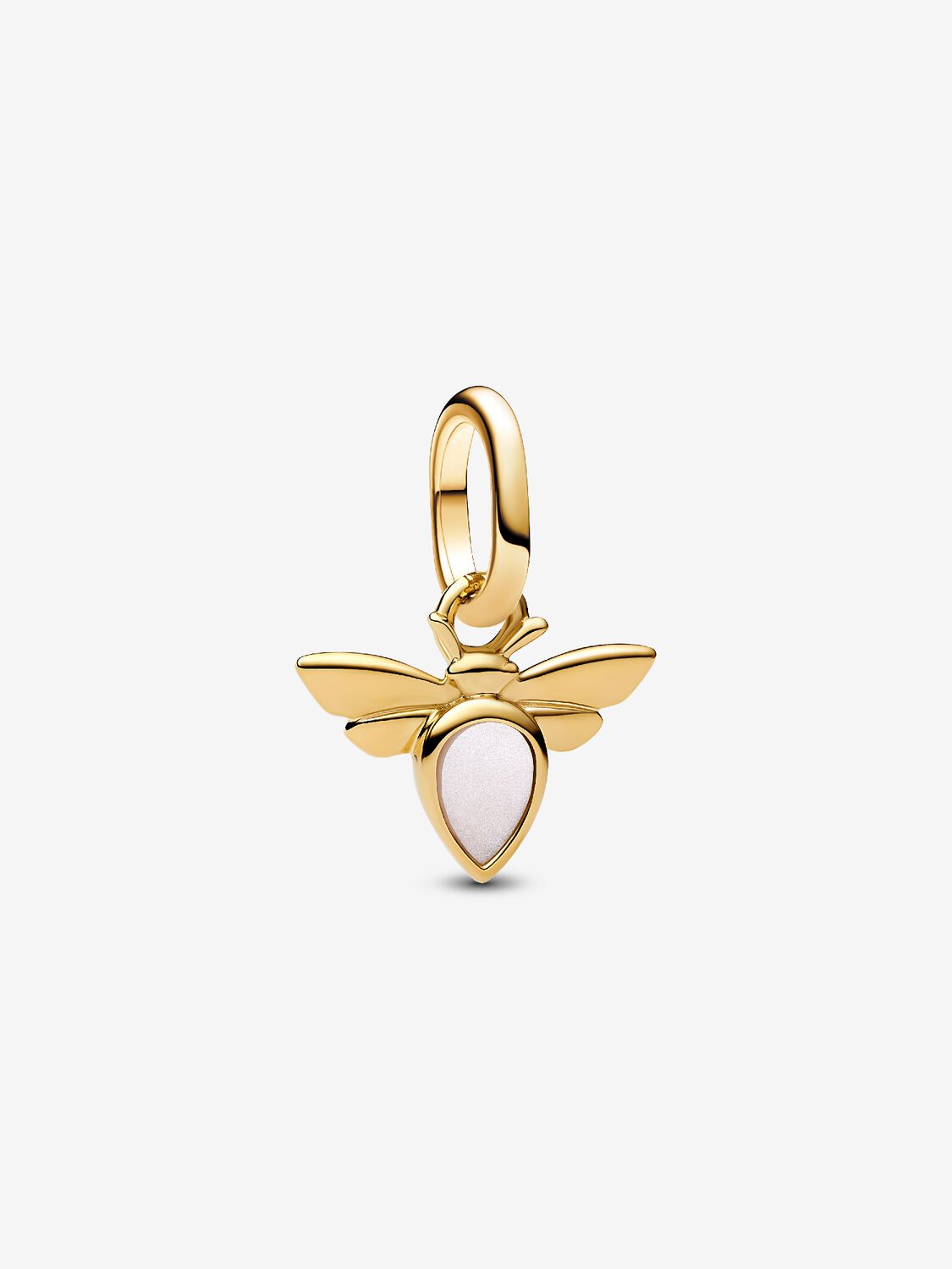 Bee 14k gold-plated mini dangle with white bioresi