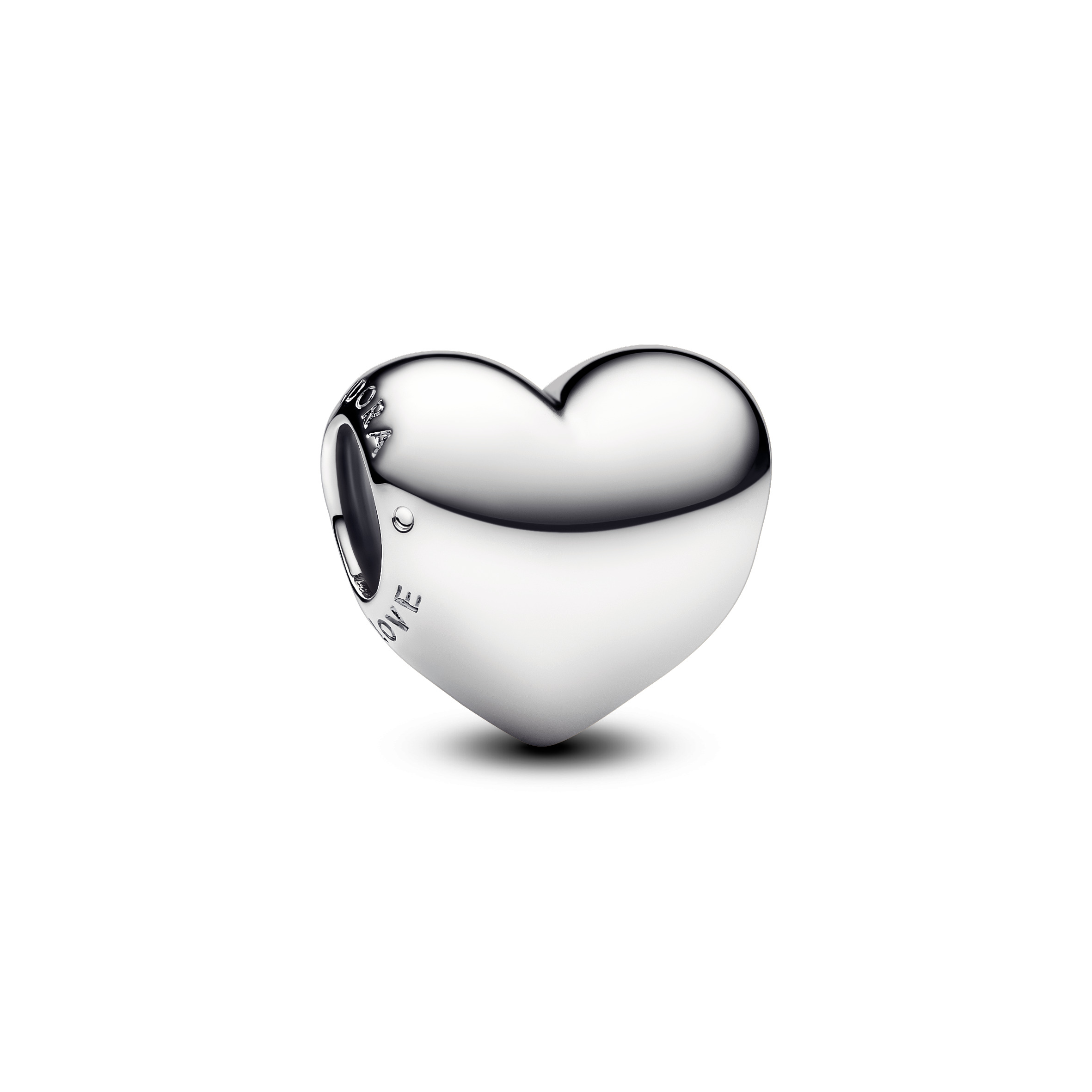 Engravable medium heart sterling silver charm