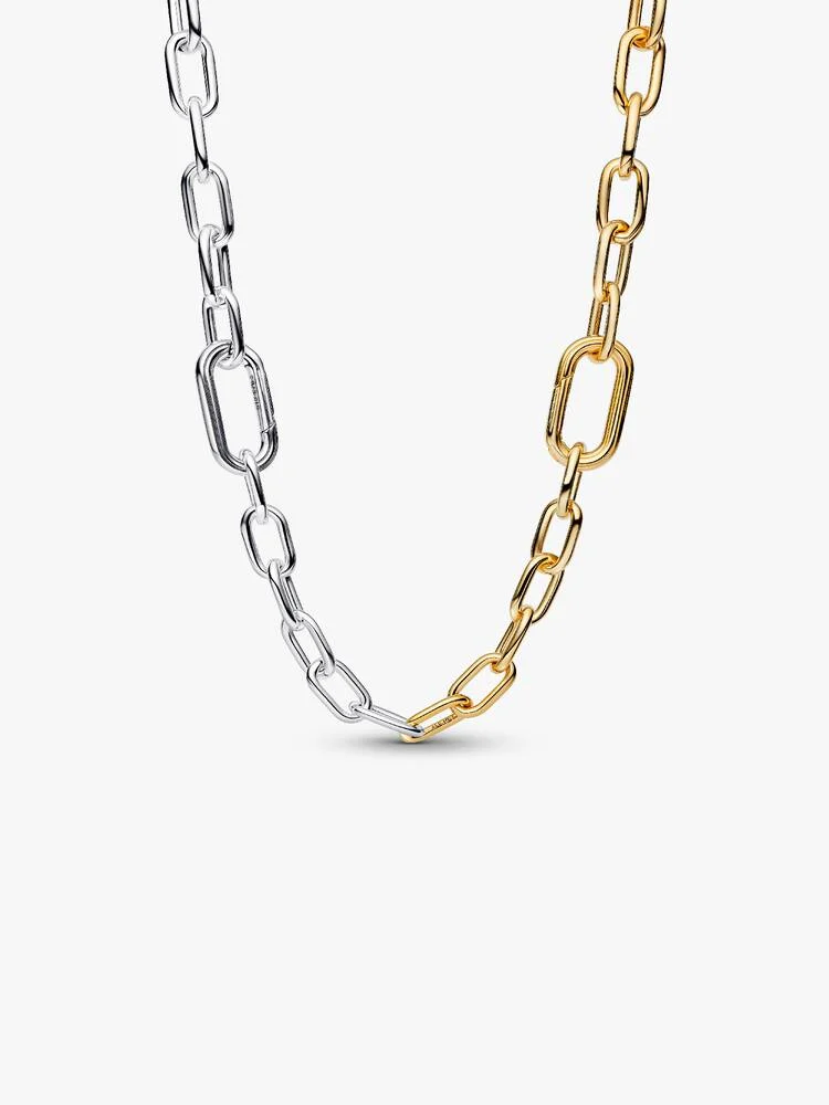 Sterling silver and 14k gold-plated link necklace 