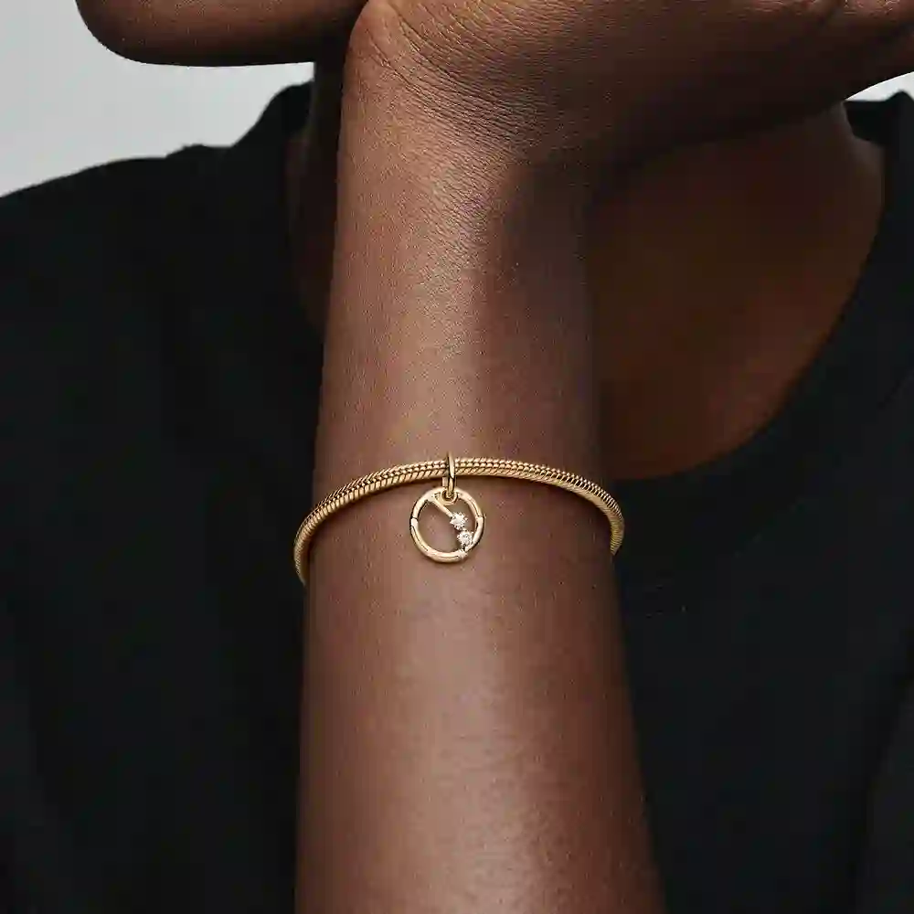 Aries zodiac 14k gold-plated dangle with clear cubic zirconia
