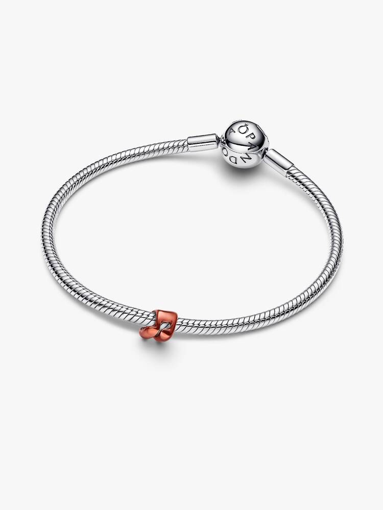Music note sterling silver mini charm with orange enamel
