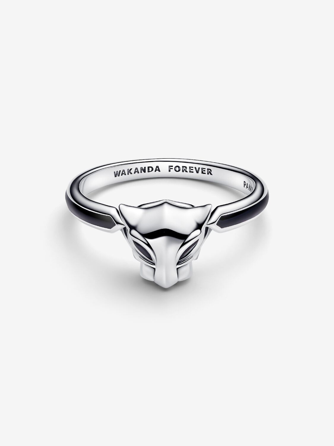 Marvel Black Panther sterling silver ring with bla