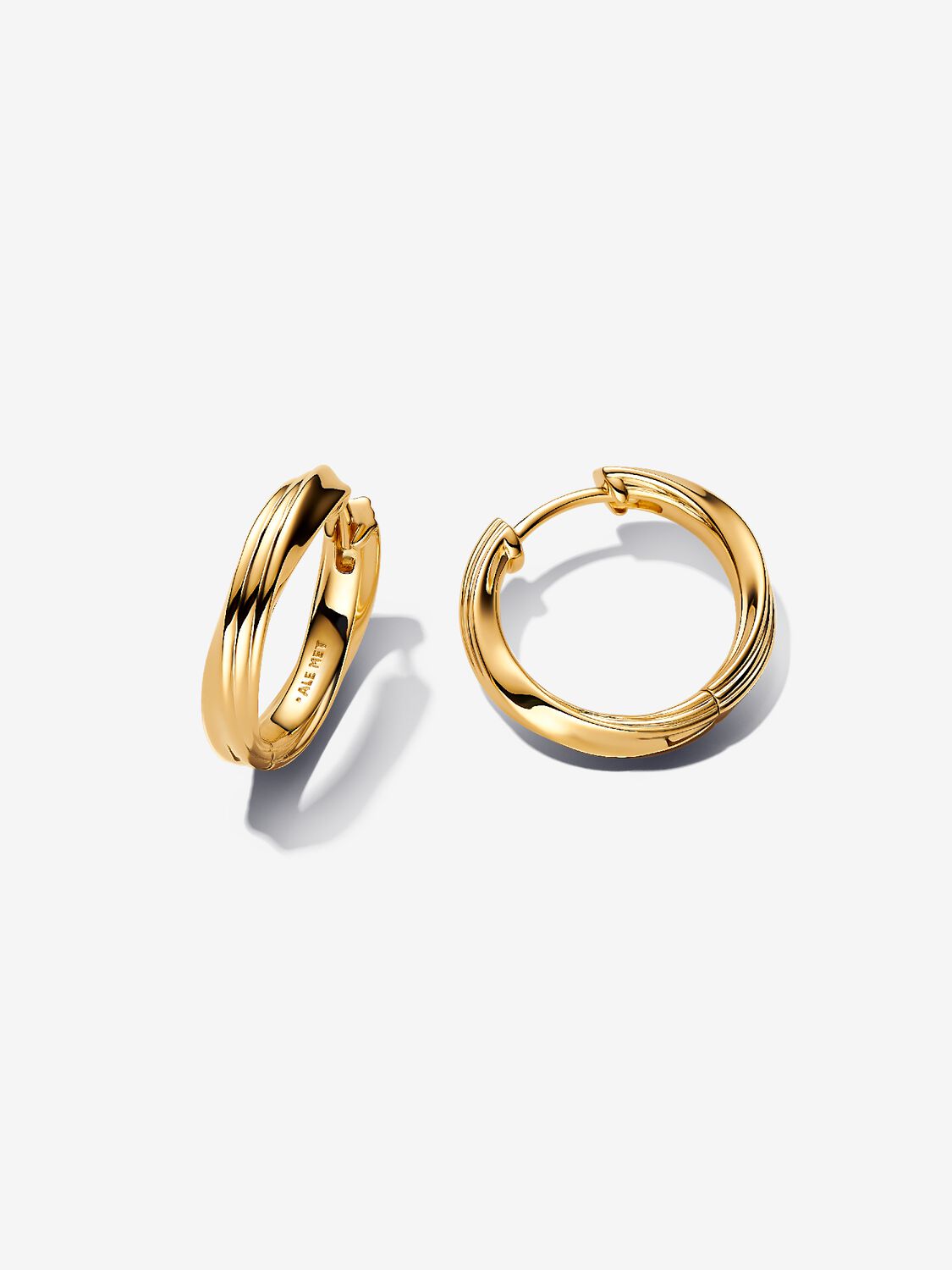 Twisted 14k gold-plated hoop earrings