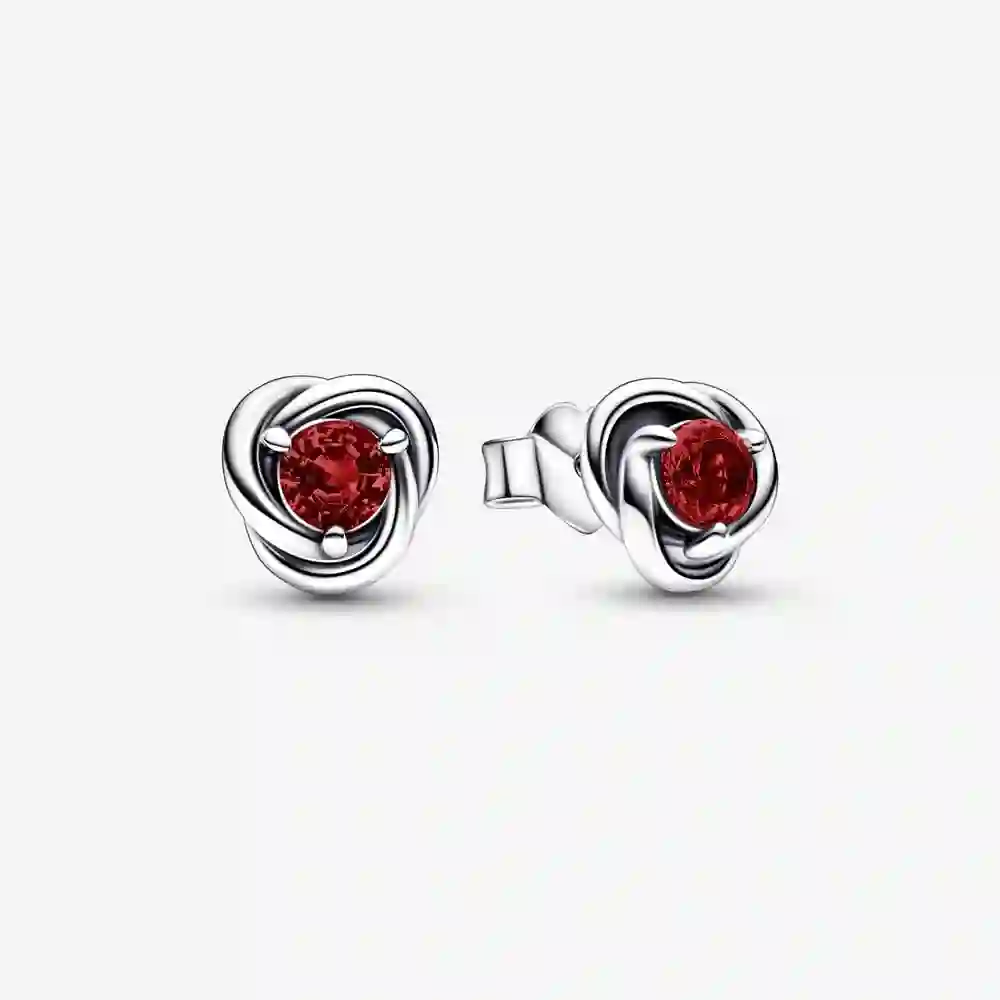 Sterling silver stud earrings with salsa red cryst