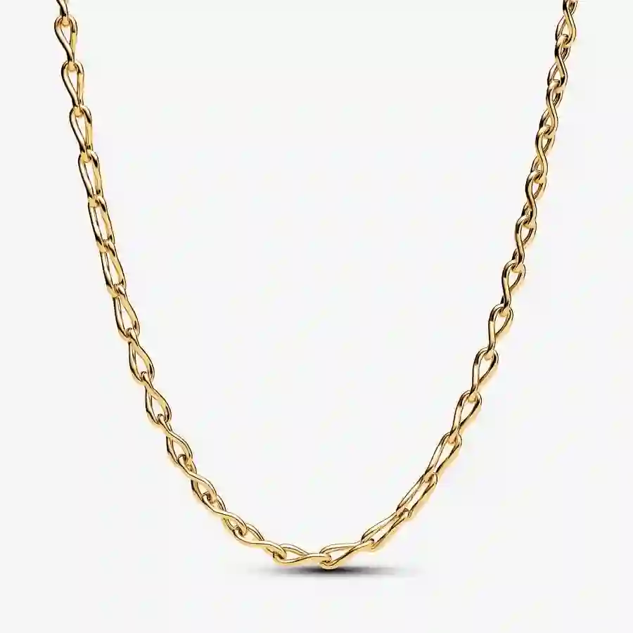 Figure of 8 chain link 14k gold-plated necklace