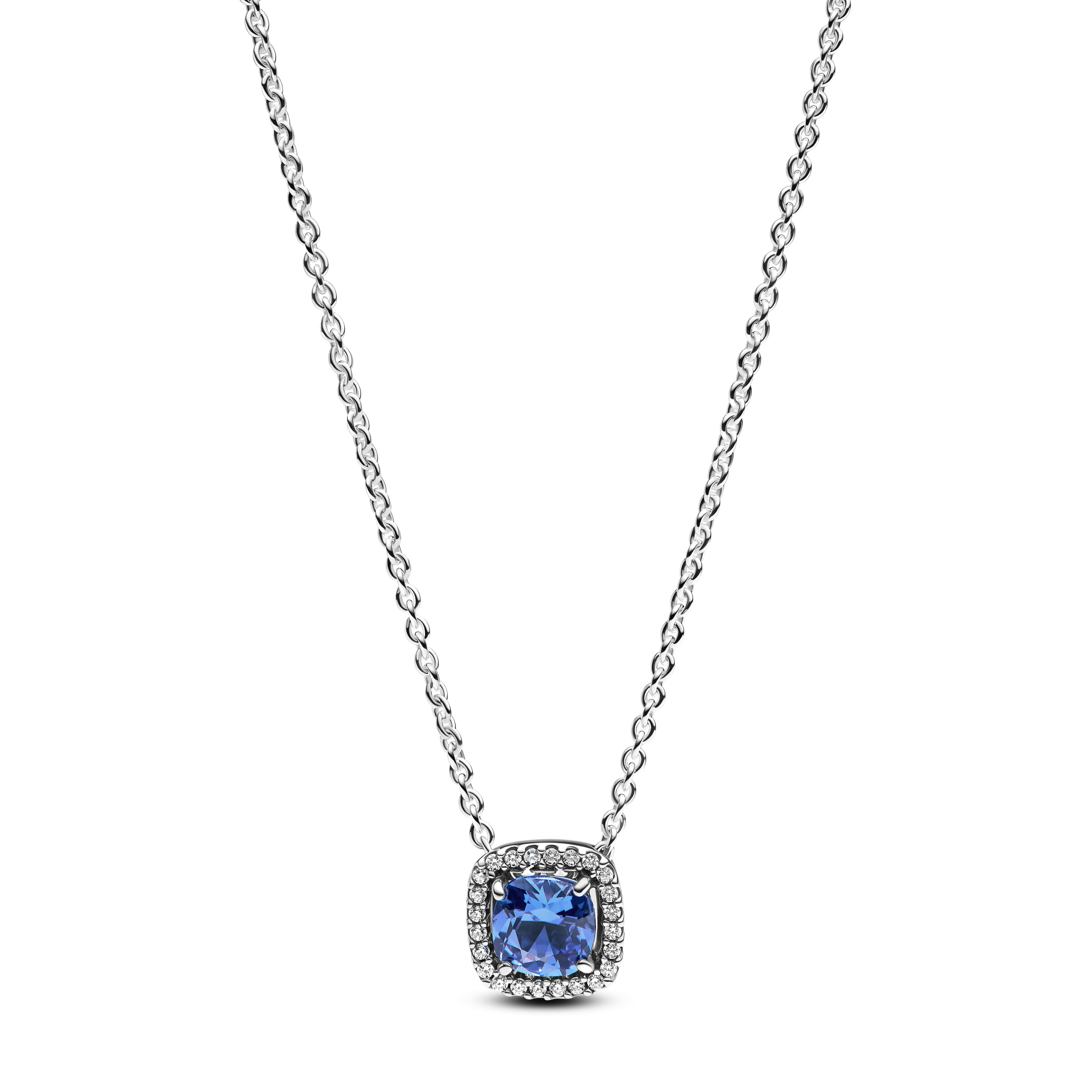 Sterling silver collier with cornflower blue cryst