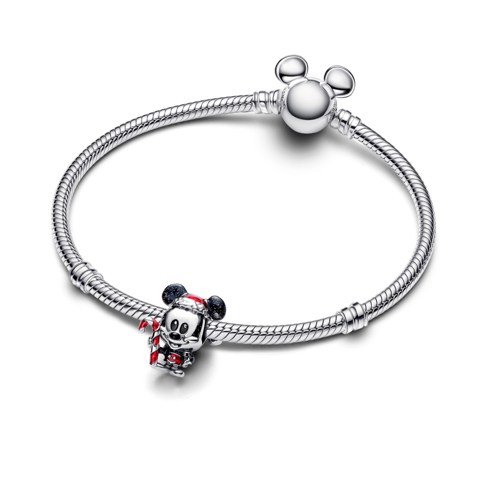 Disney Mickey Mouse sterling silver charm with gli