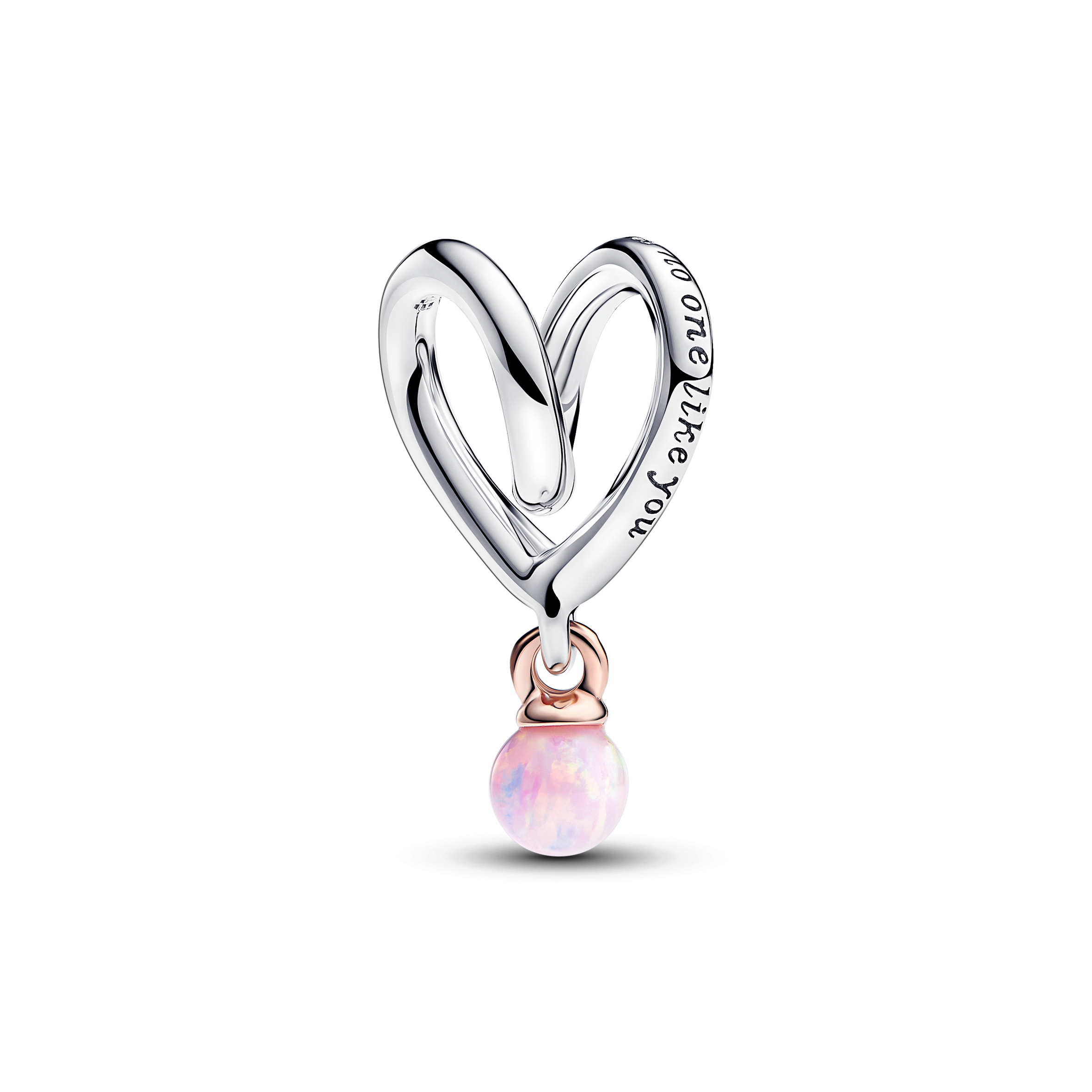 Wrapped heart sterling silver and 14k rose-gold pl