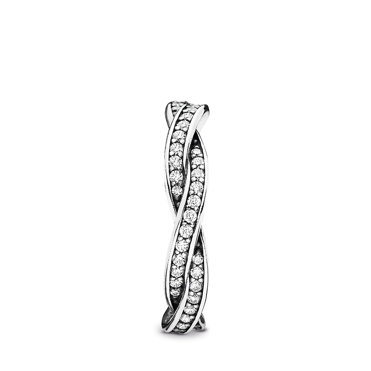 Braided pave silver ring with cubic zirconia/Серебряное кольцо Плетение с кубическим цирконием