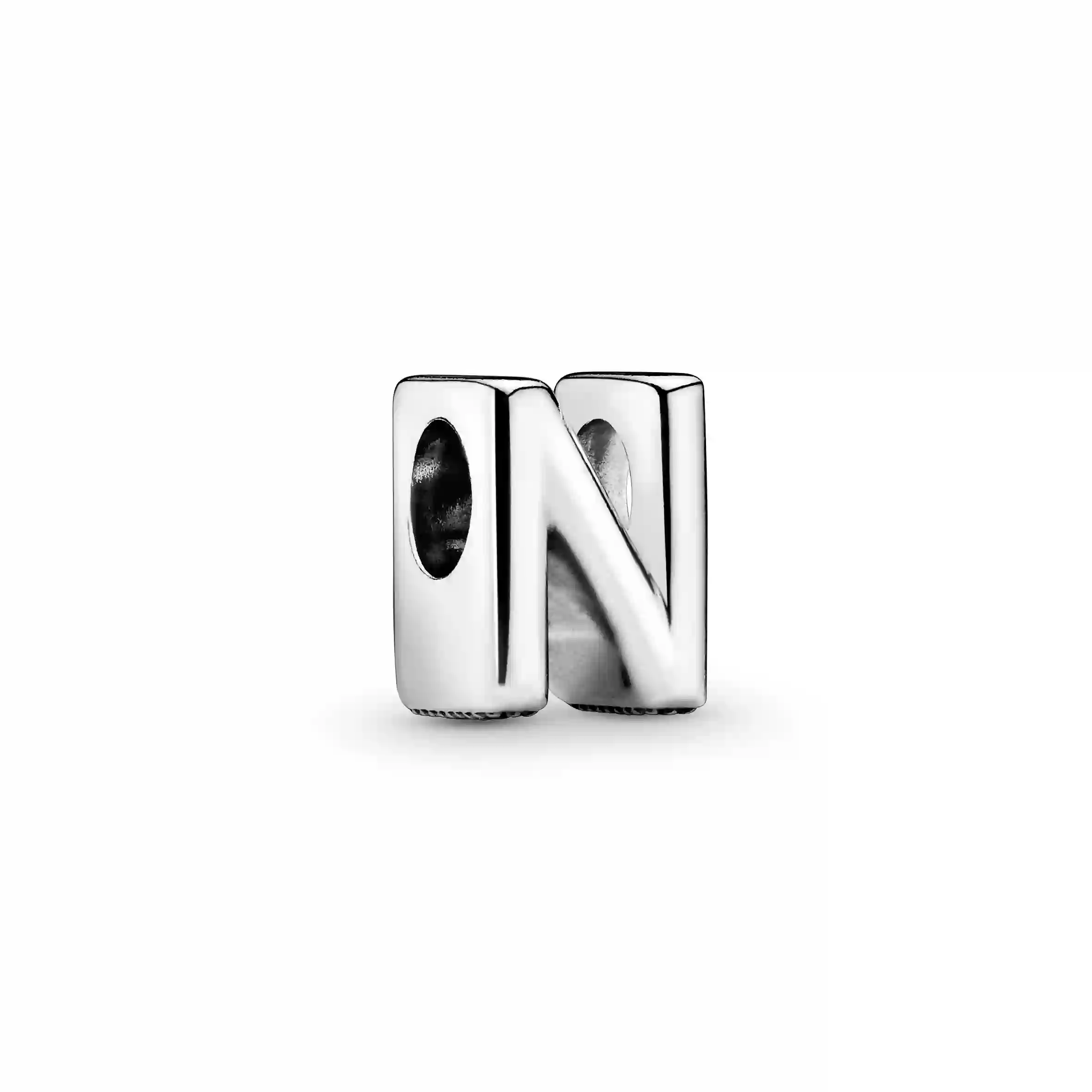 Letter N silver charm
