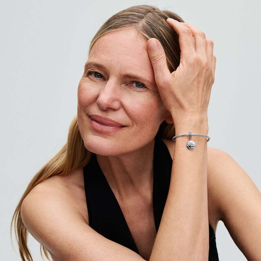 Engravable sterling silver dangle with black ename