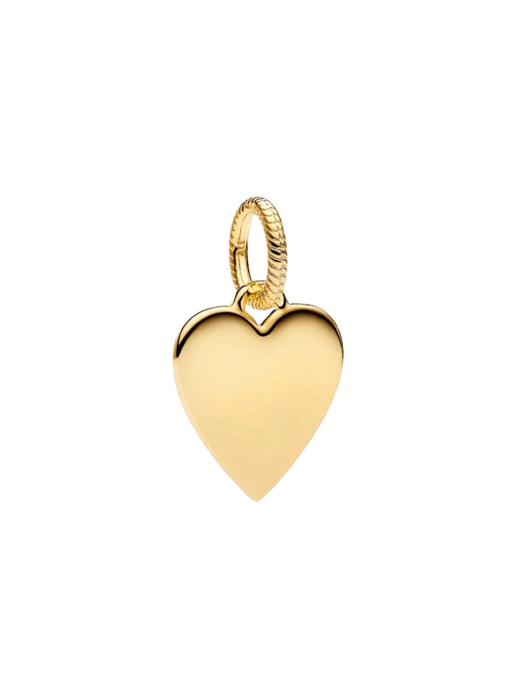 Engravable heart 14k gold-plated pendant
