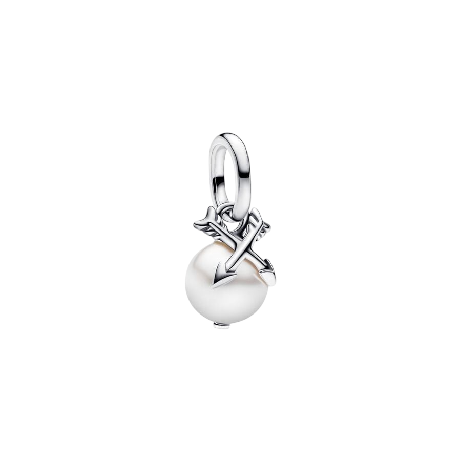 Crossing arrows sterling silver mini dangle with w