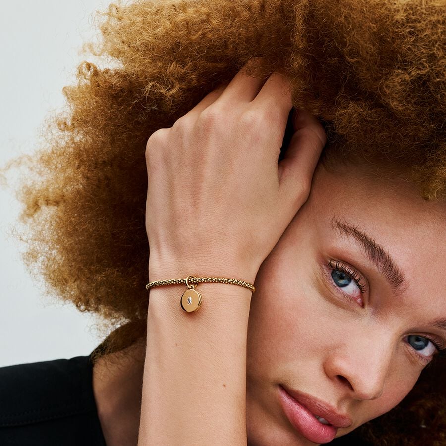 Key hole engravable locket 14k gold-plated dangle 