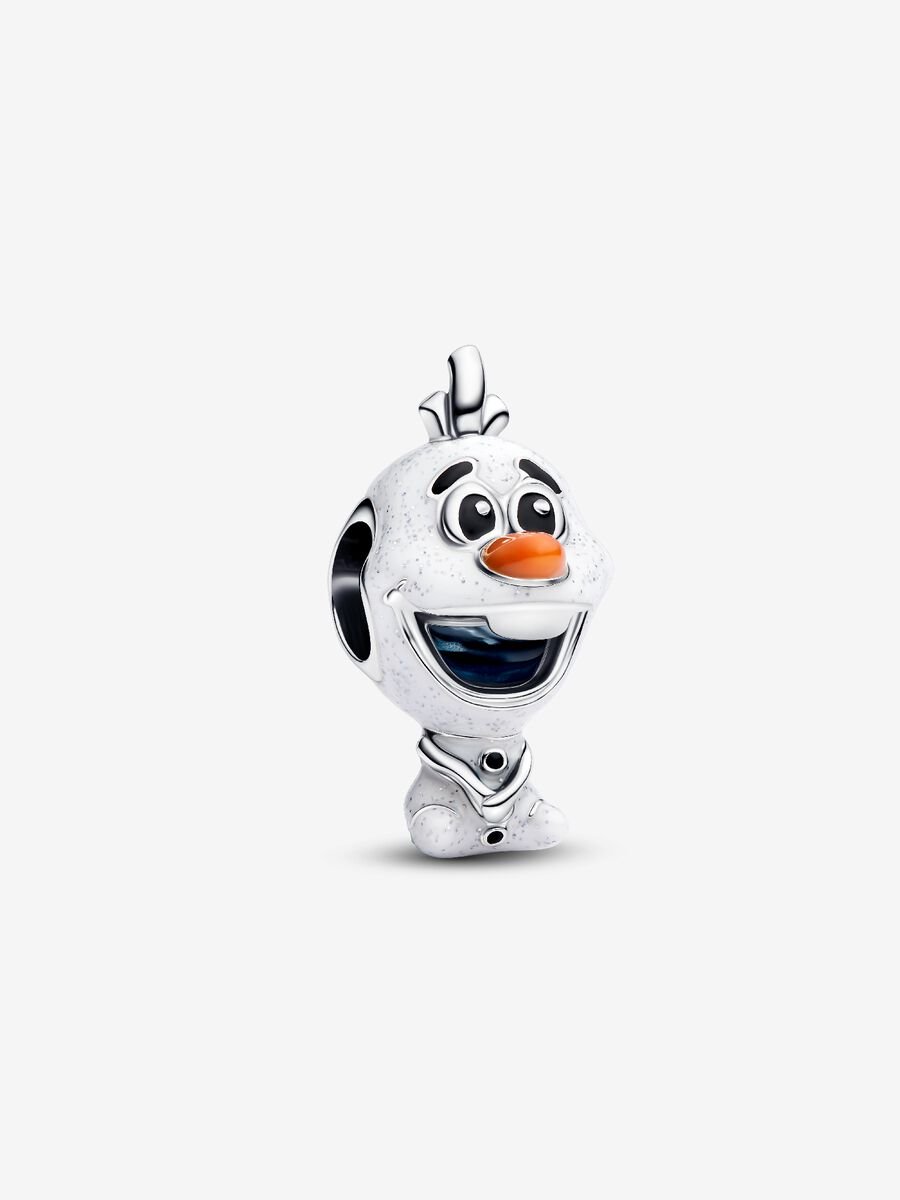 Disney Olaf sterling silver charm with orange, bla