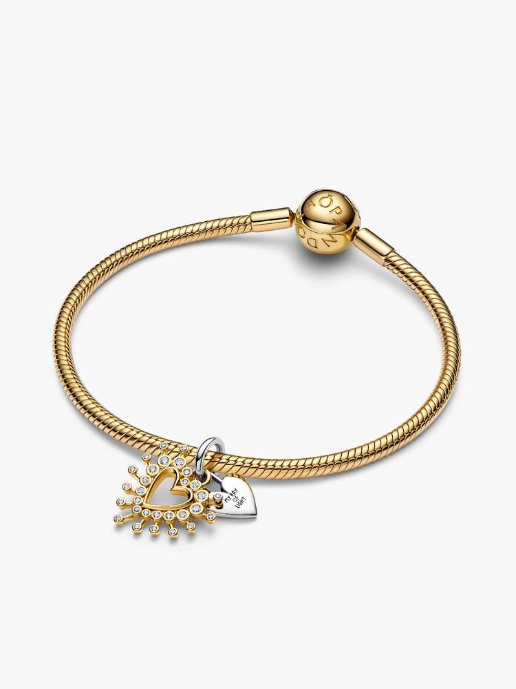 Heart sterling silver and 14k gold-plated double d