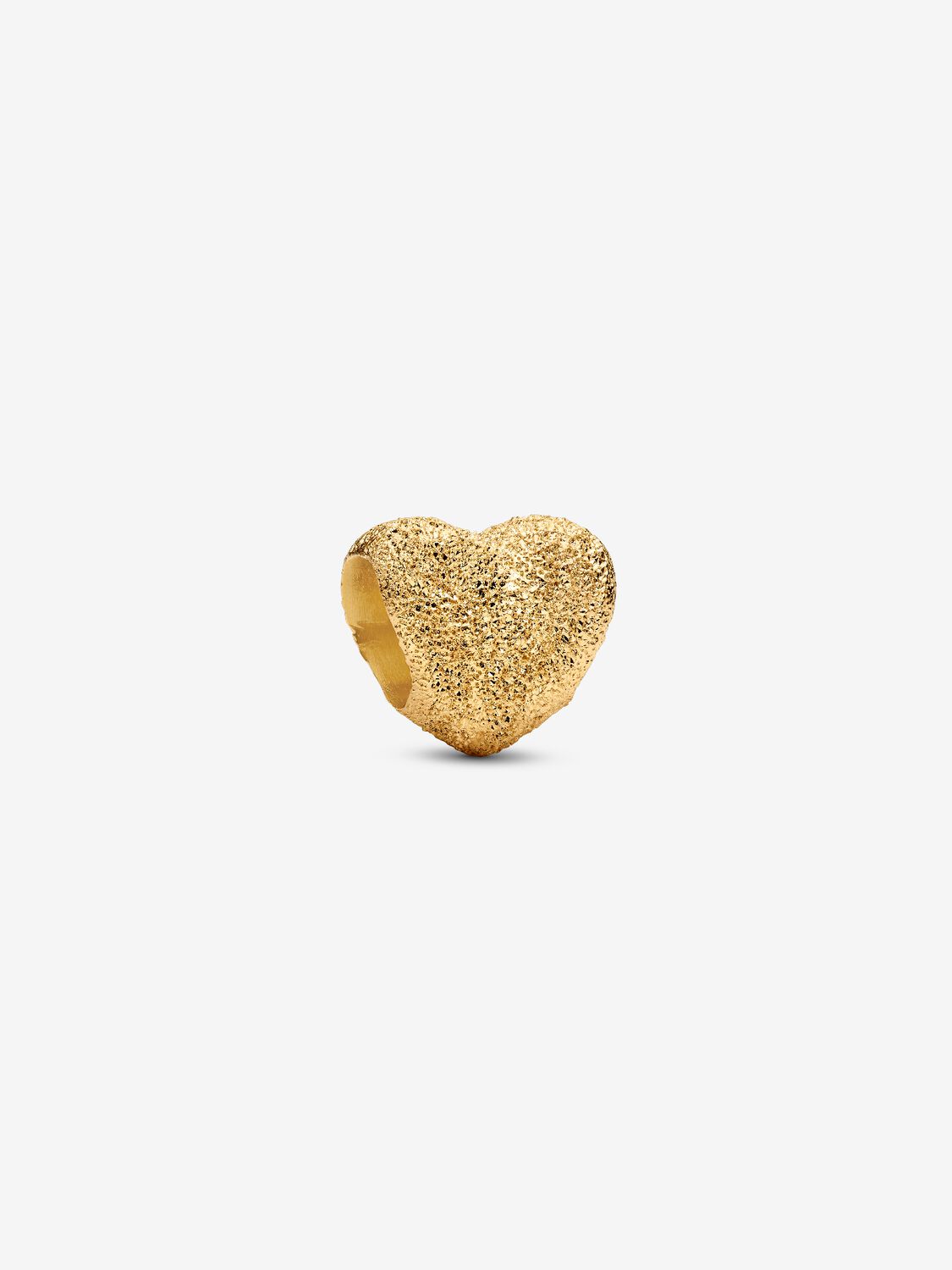 Textured heart 14k gold-plated mini charm