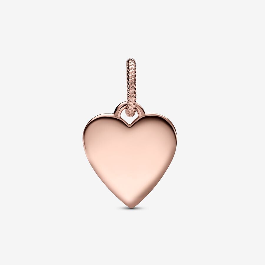 Engravable heart 14k rose gold-plated pendant