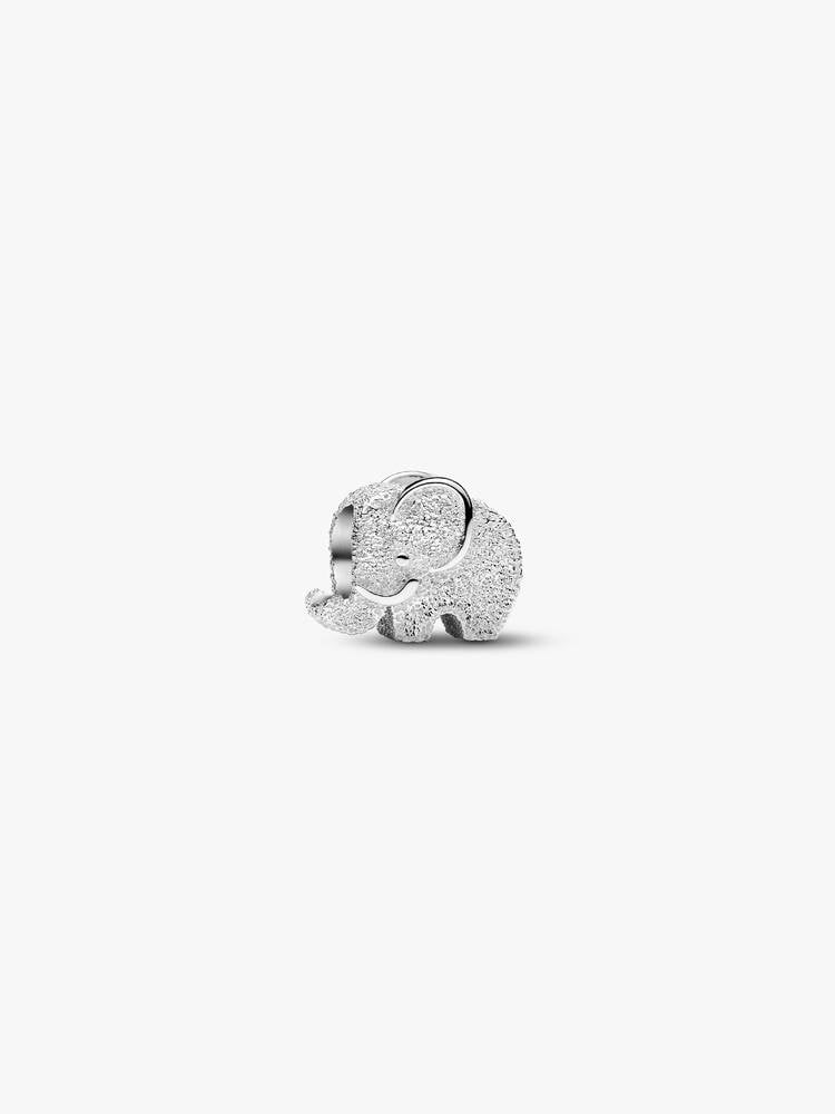 Textured elephant sterling silver mini charm