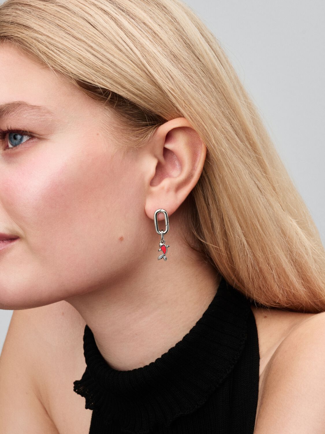 Koi fish sterling silver mini dangle with red Mura