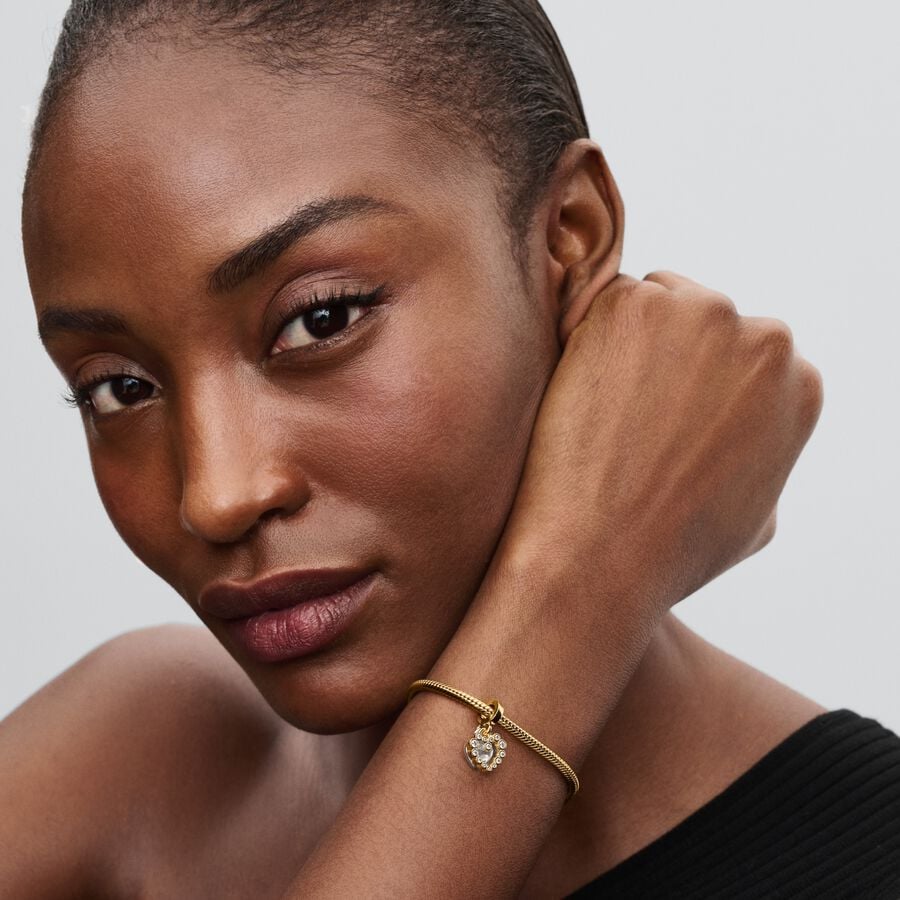 Heart sterling silver and 14k gold-plated double d