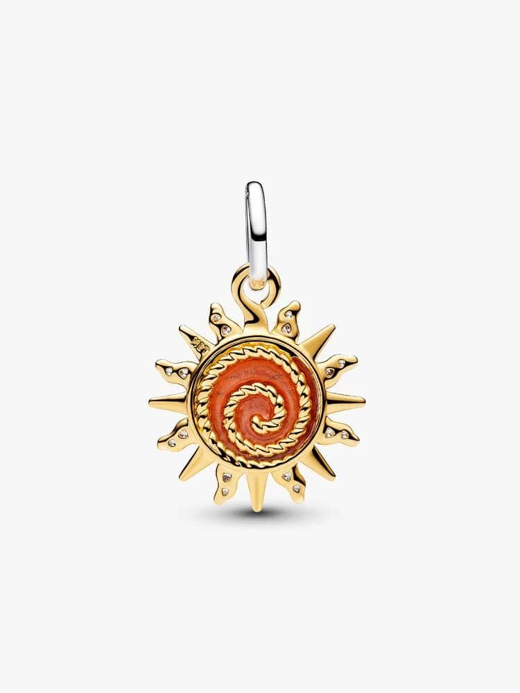 Sun sterling silver and 14k gold-plated dangle wit
