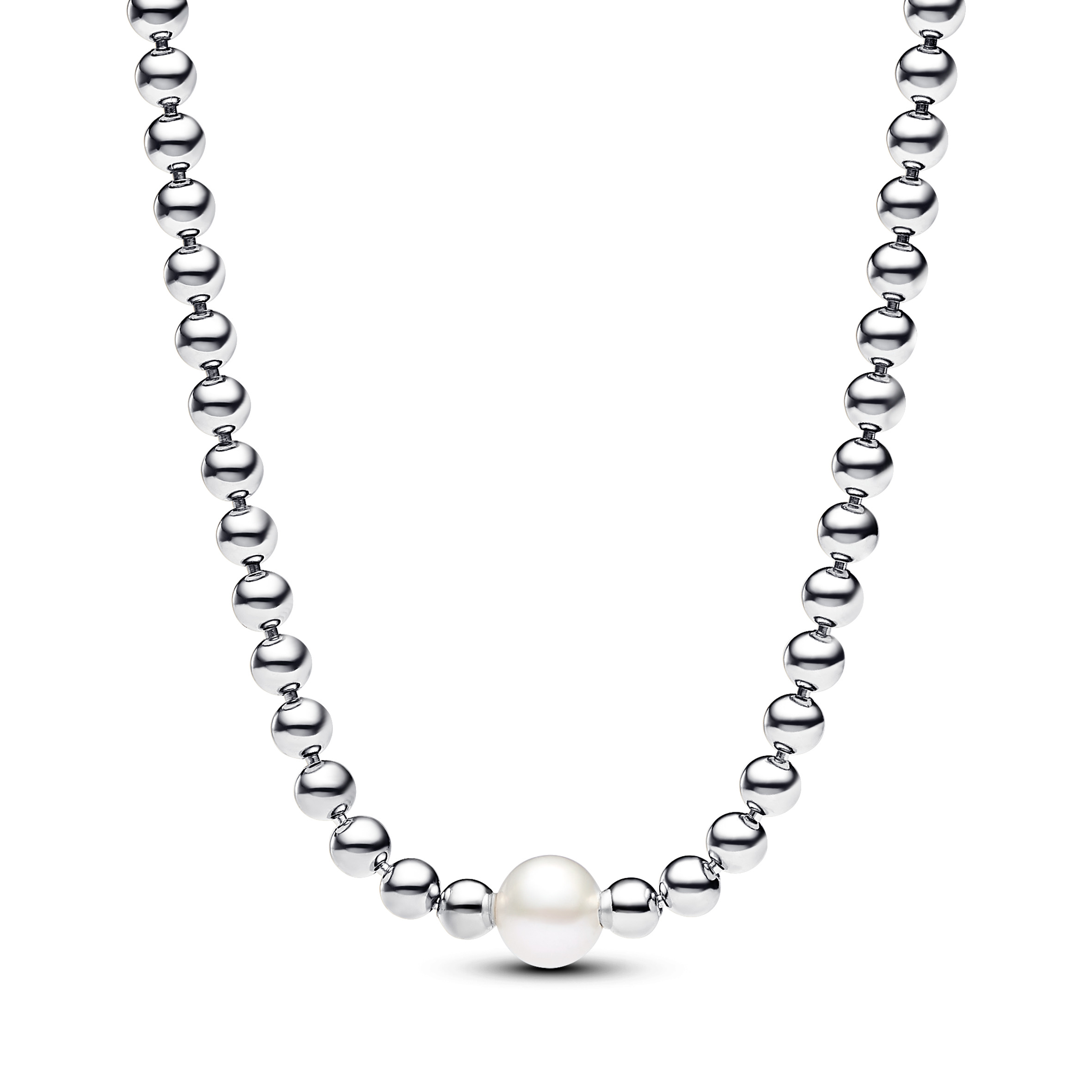 Sterling silver collier with white treated freshwa