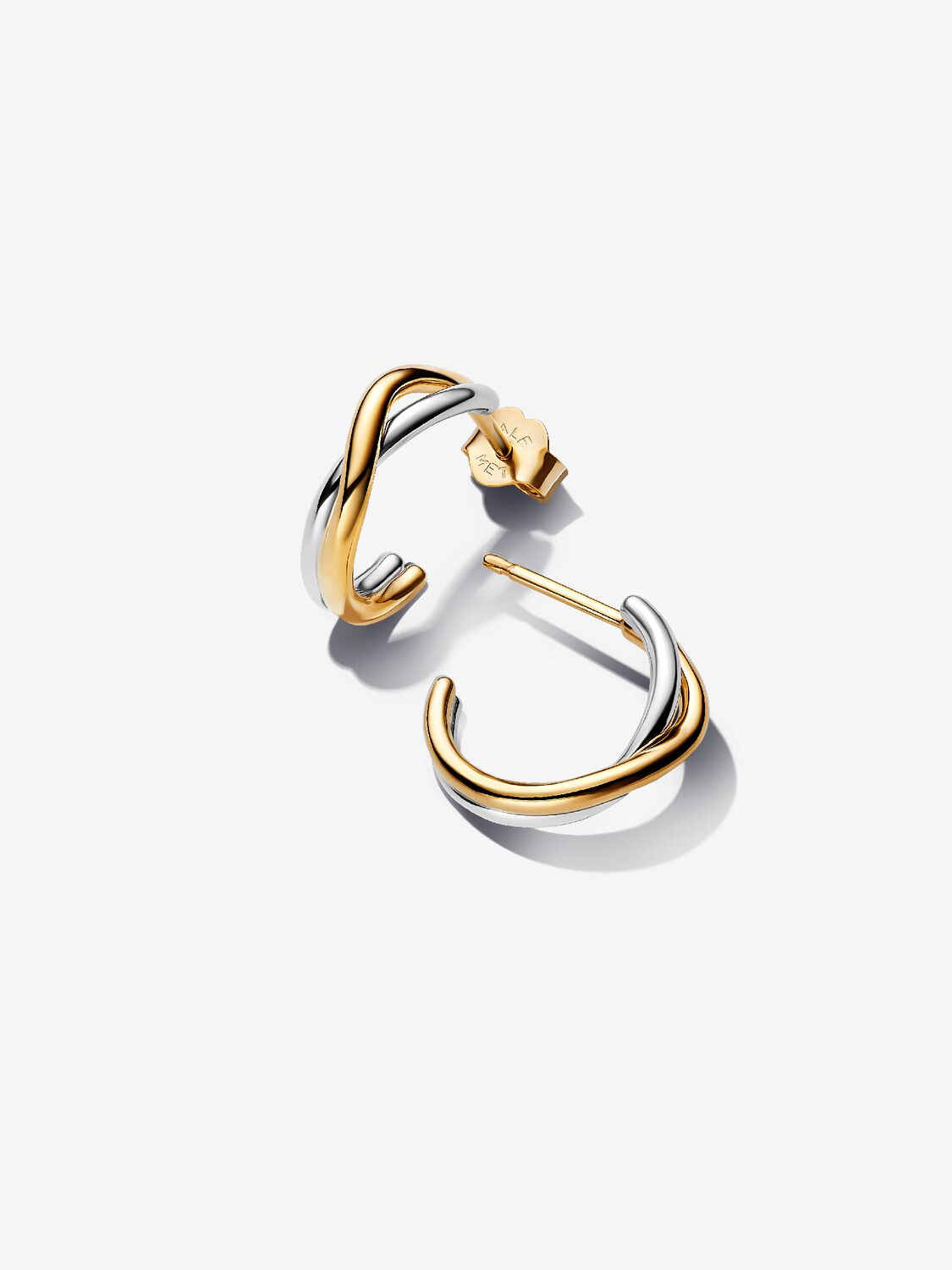 Organically shaped sterling silver and 14k gold-pl