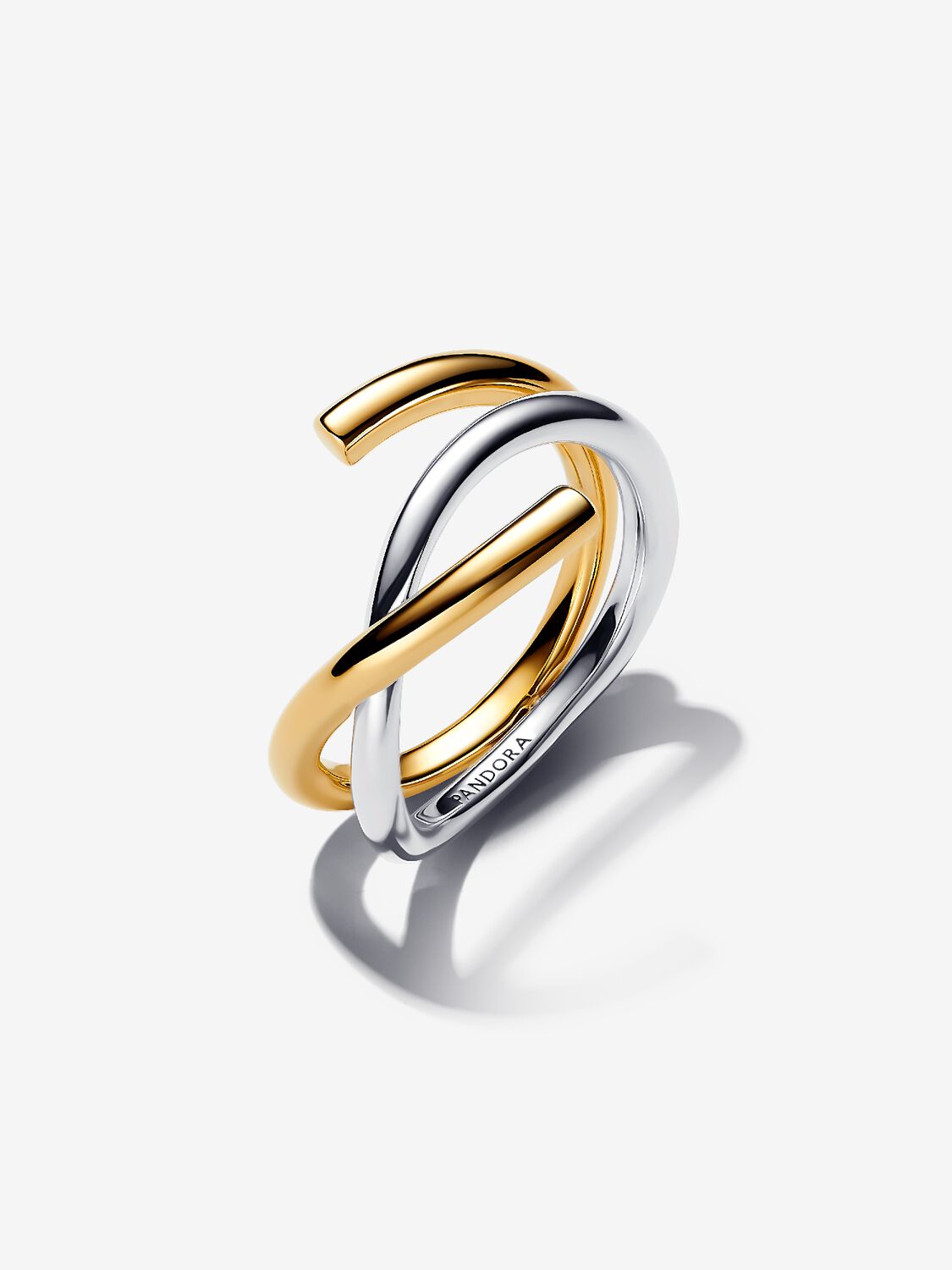 Organically shaped sterling silver and 14k gold-pl
