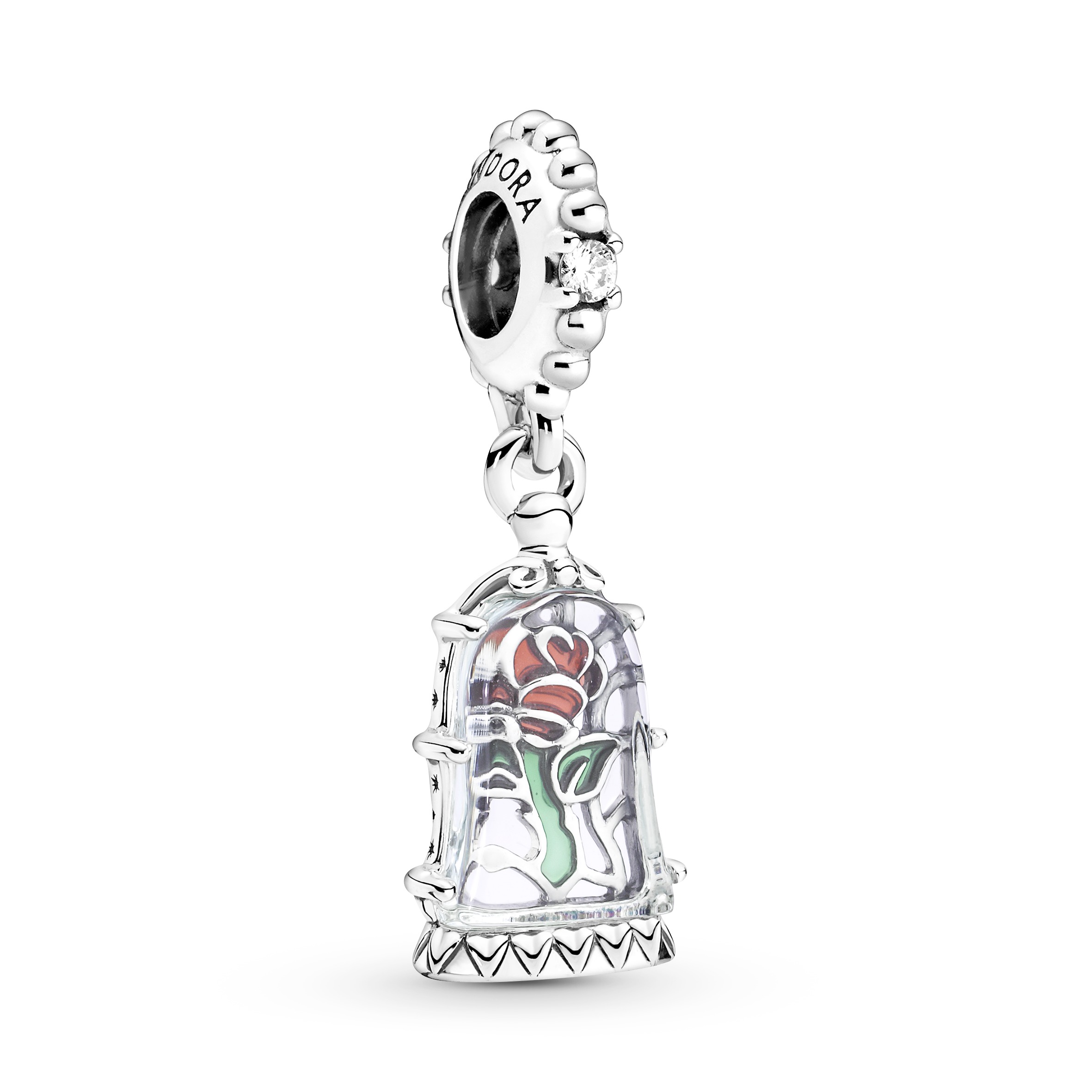 Disney Beauty and The Beast rose sterling silver d