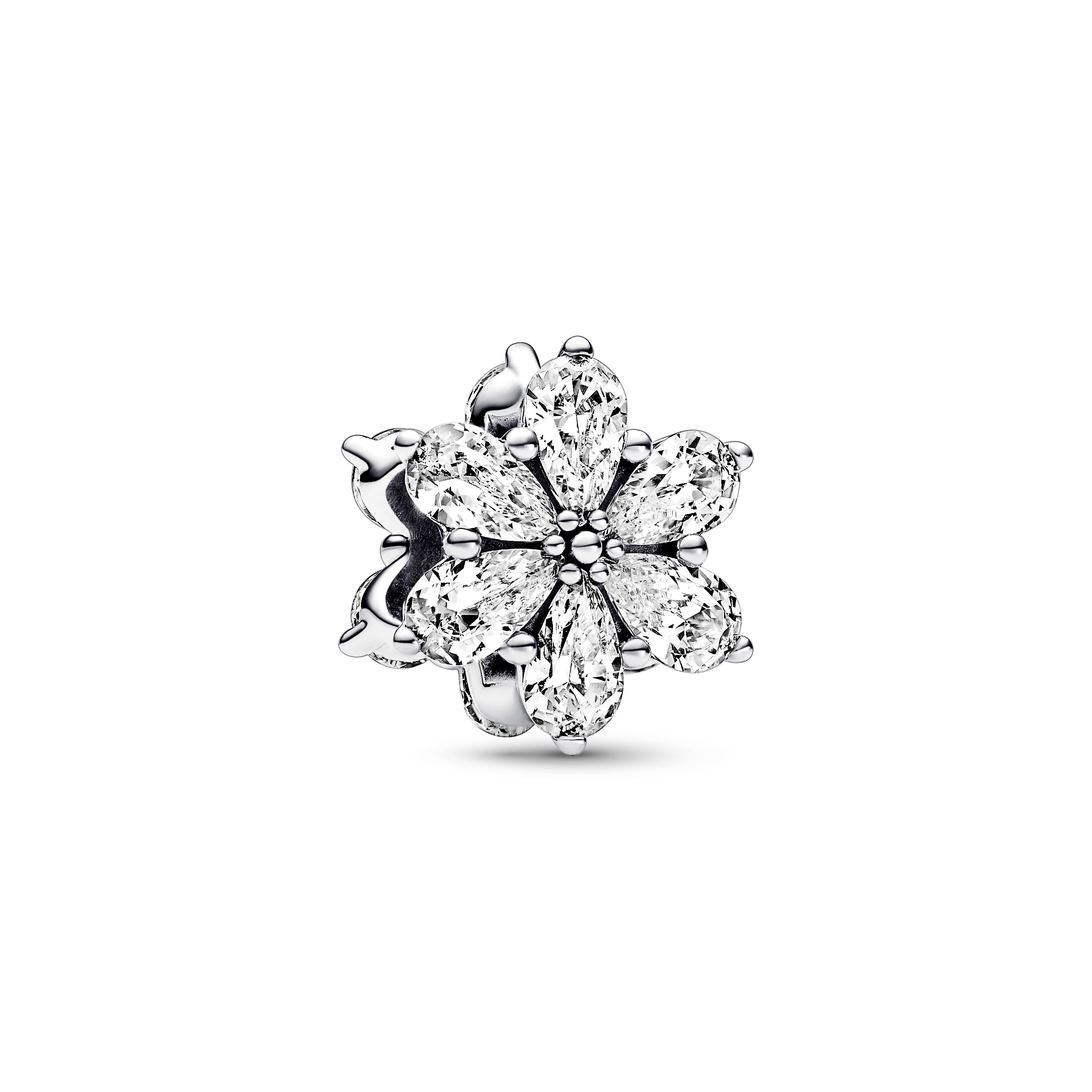 Herbarium cluster sterling silver charm with clear