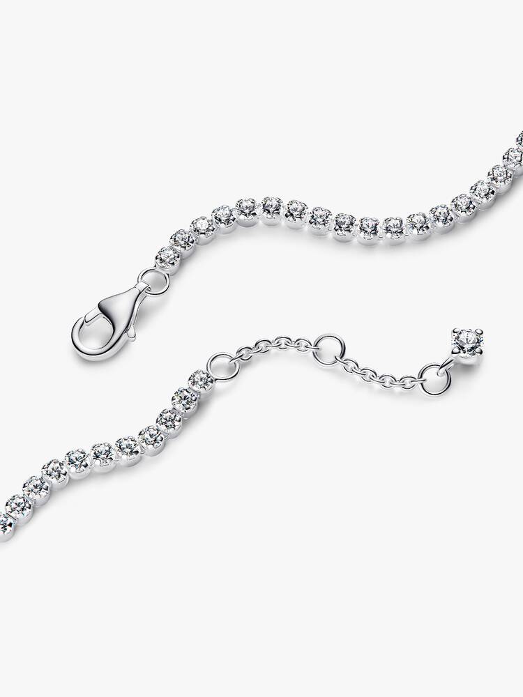Sterling silver tennis bracelet with clear cubic z
