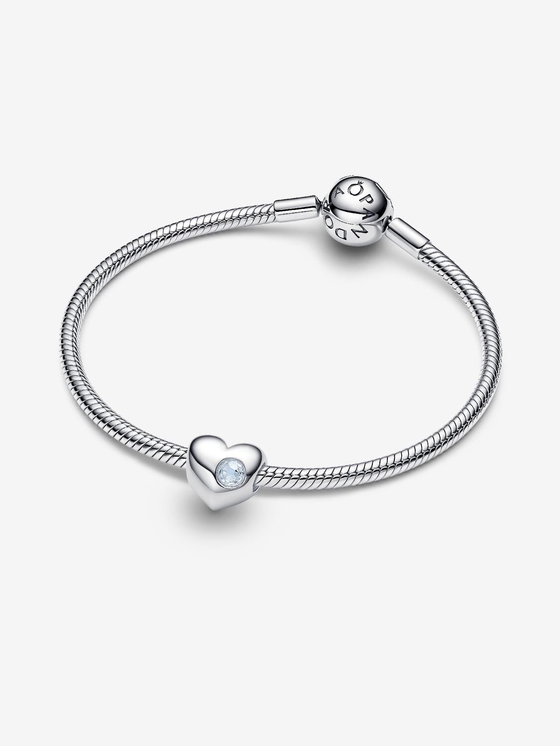 Engravable heart sterling silver charm with sea aq