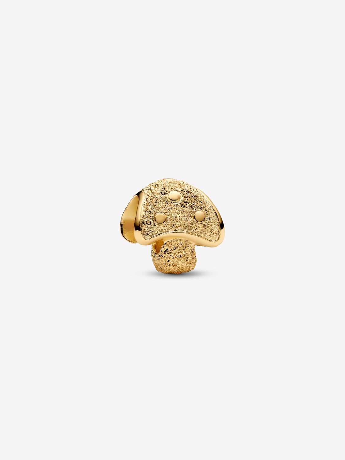 Textured mushroom 14k gold-plated mini charm