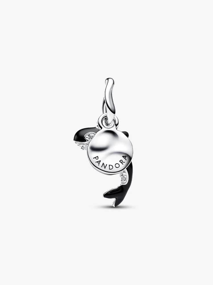 Orca sterling silver double dangle with clear cubi