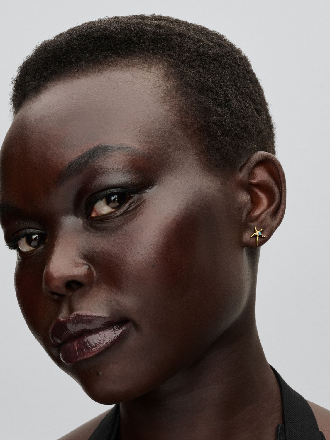 Starfish 14k gold-plated stud earrings with capri 