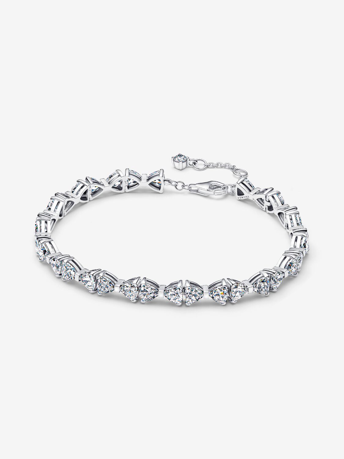 Bow sterling silver bracelet with clear cubic zirconia