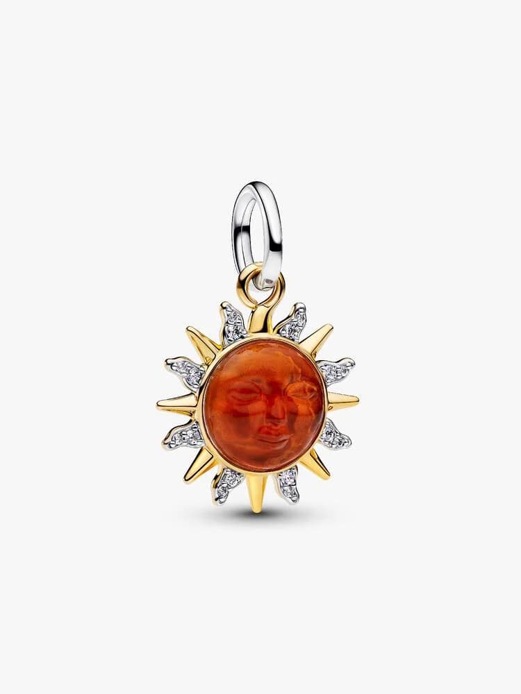 Sun sterling silver and 14k gold-plated dangle wit