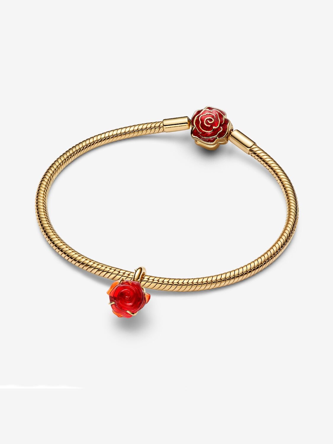 Disney Beauty and The Beast rose 14k gold-plated d