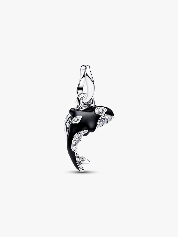 Orca sterling silver double dangle with clear cubi