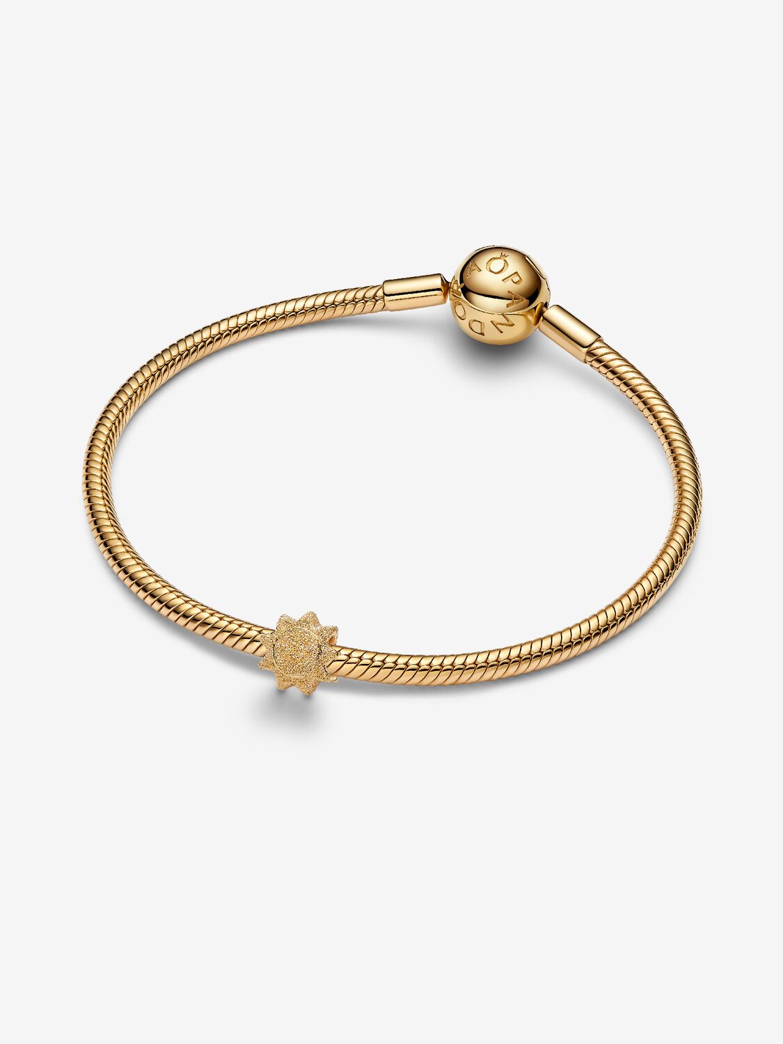 Textured sun 14k gold-plated mini charm