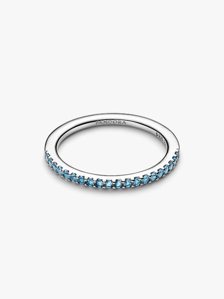 Sterling silver ring with aquarius blue crystal