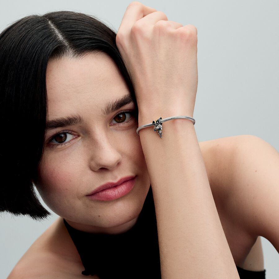 Marvel Wolverine sterling silver charm with black, yellow and blue enamel