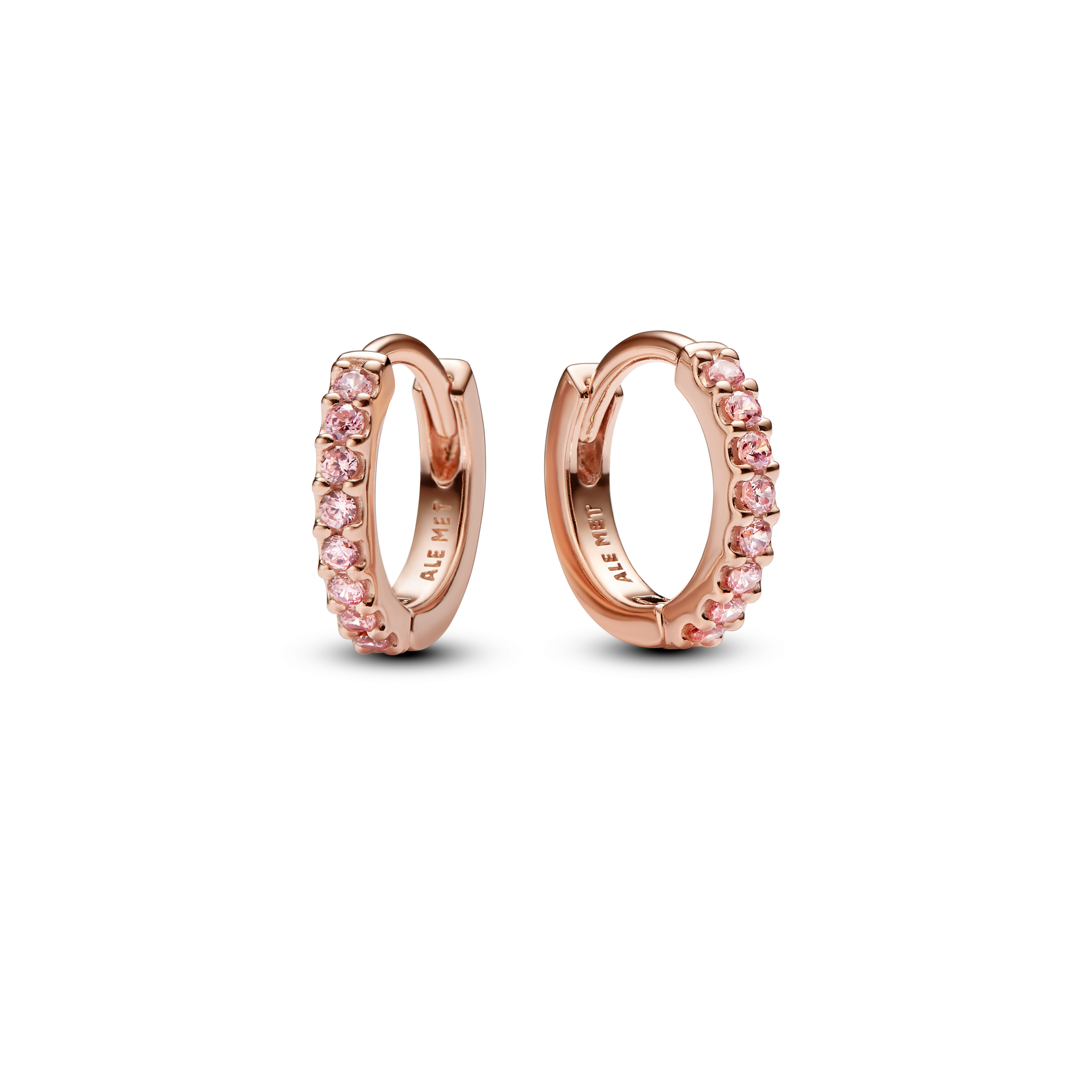 14k Rose gold-plated huggie hoop earrings with fan